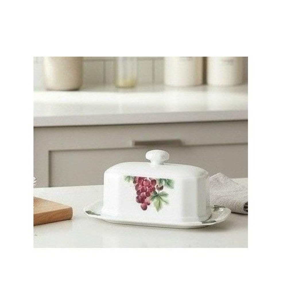 Royal Doulton Butter Dish, Breakfast Floral Tableware, Vintage Grape, Fine China